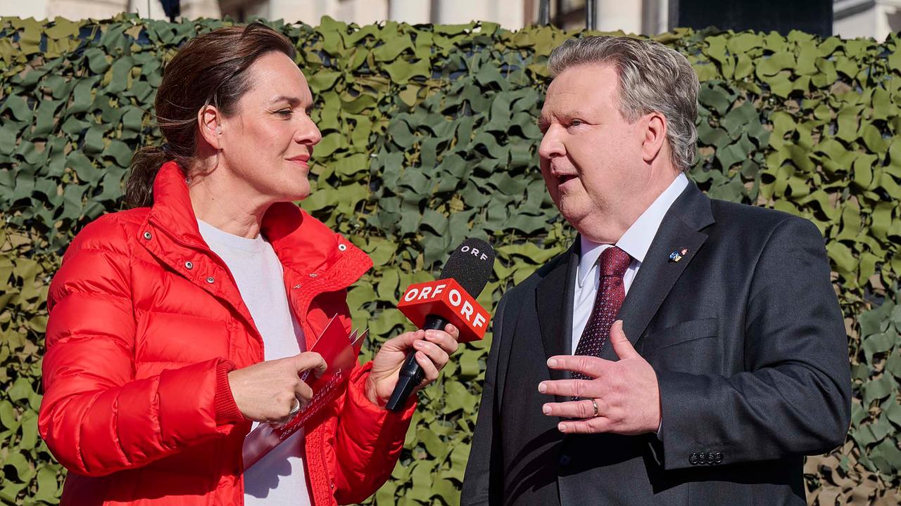© ORF / Klaus Titzer Eva Pölzl beim Interview mit Michael Ludwig